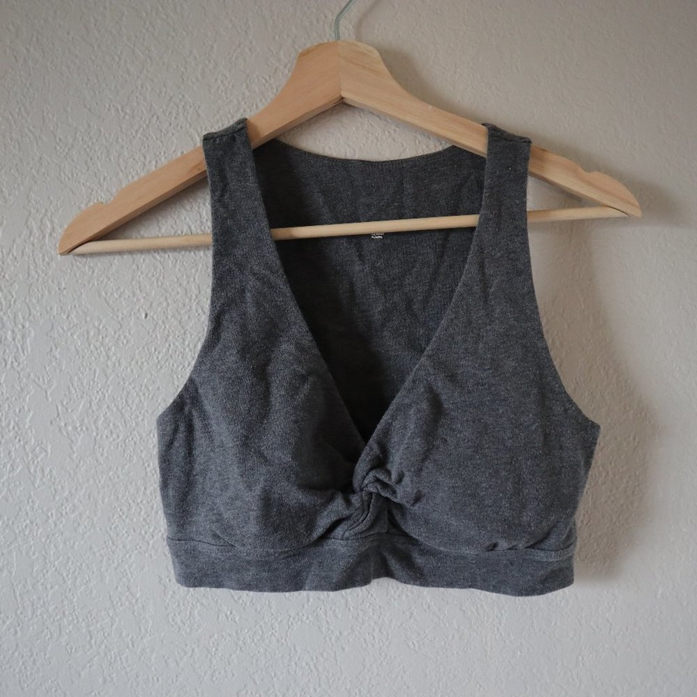 Grey Cotton Sleep Bralette